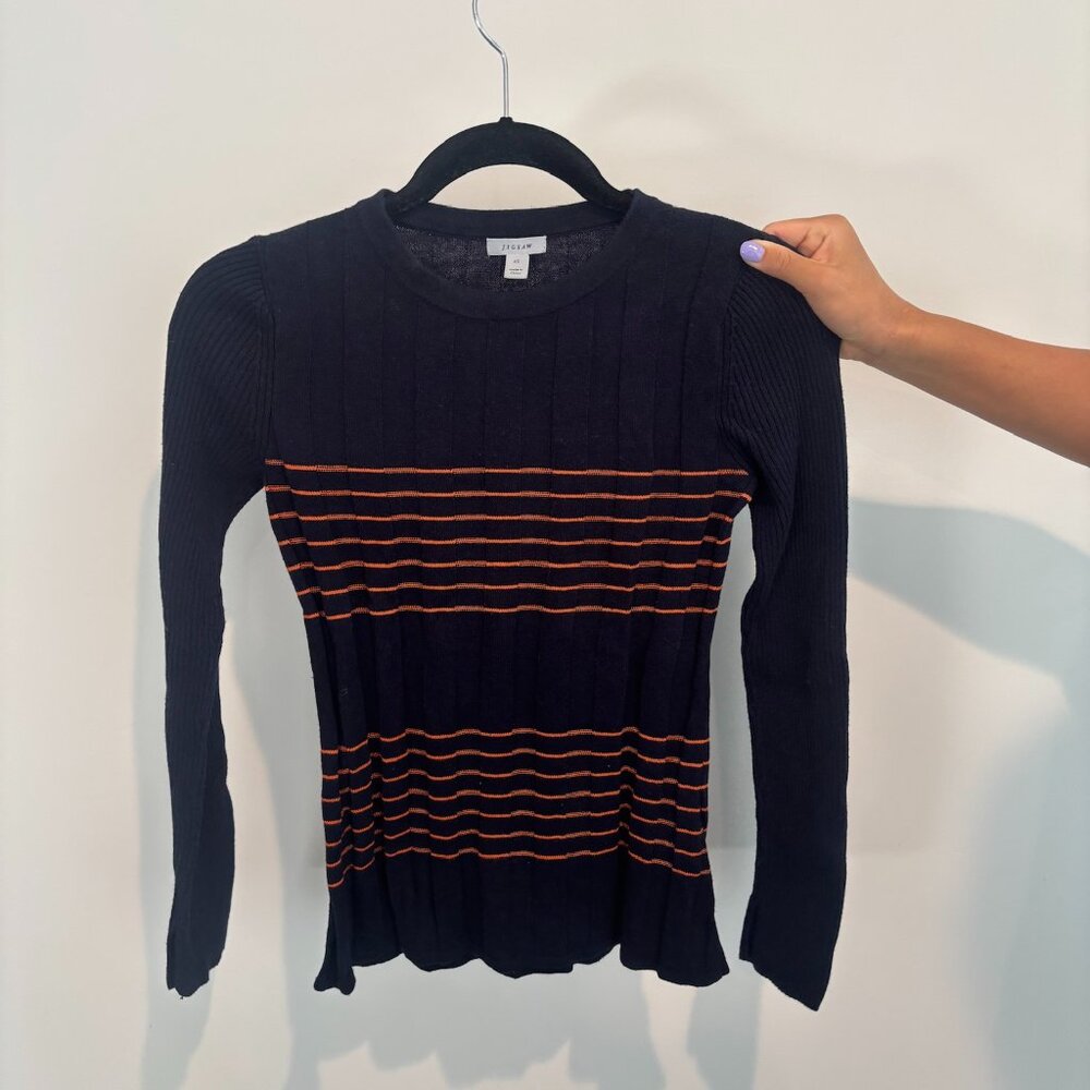 Jigsaw Lightweight Sweater Long Sleeve (Navy)